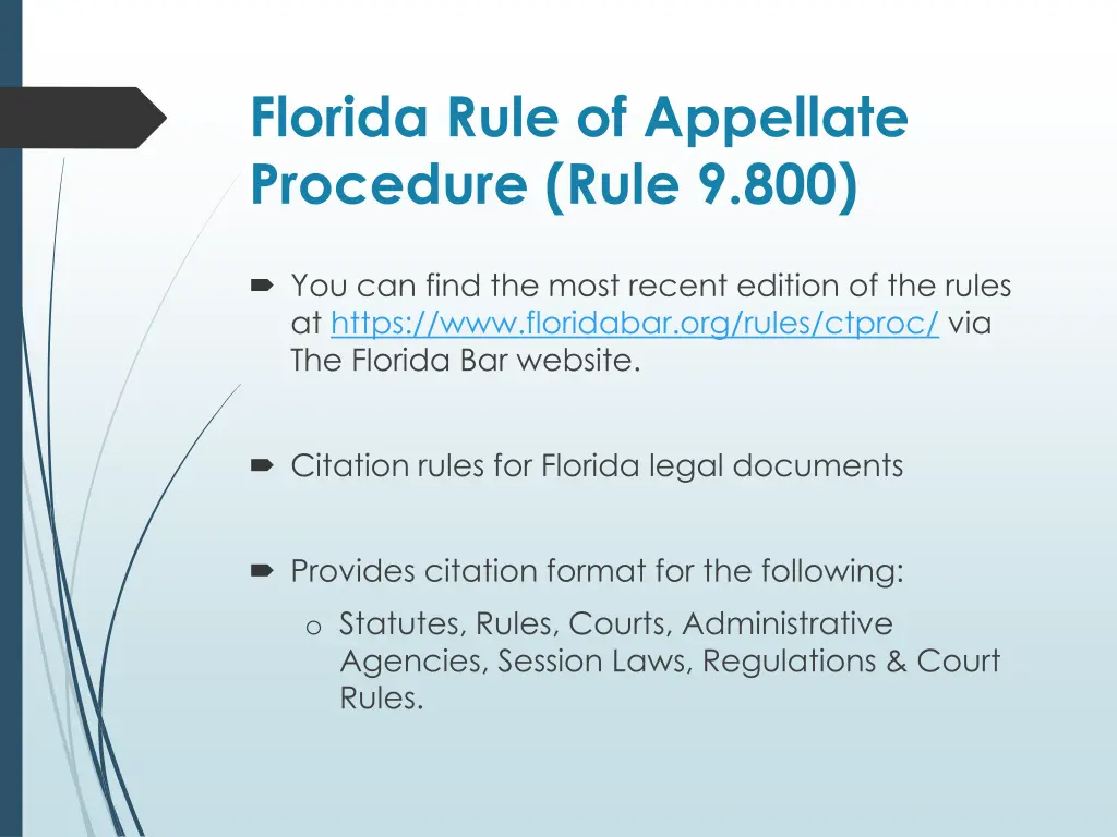 florida rule of appellate procedure rule 9 800