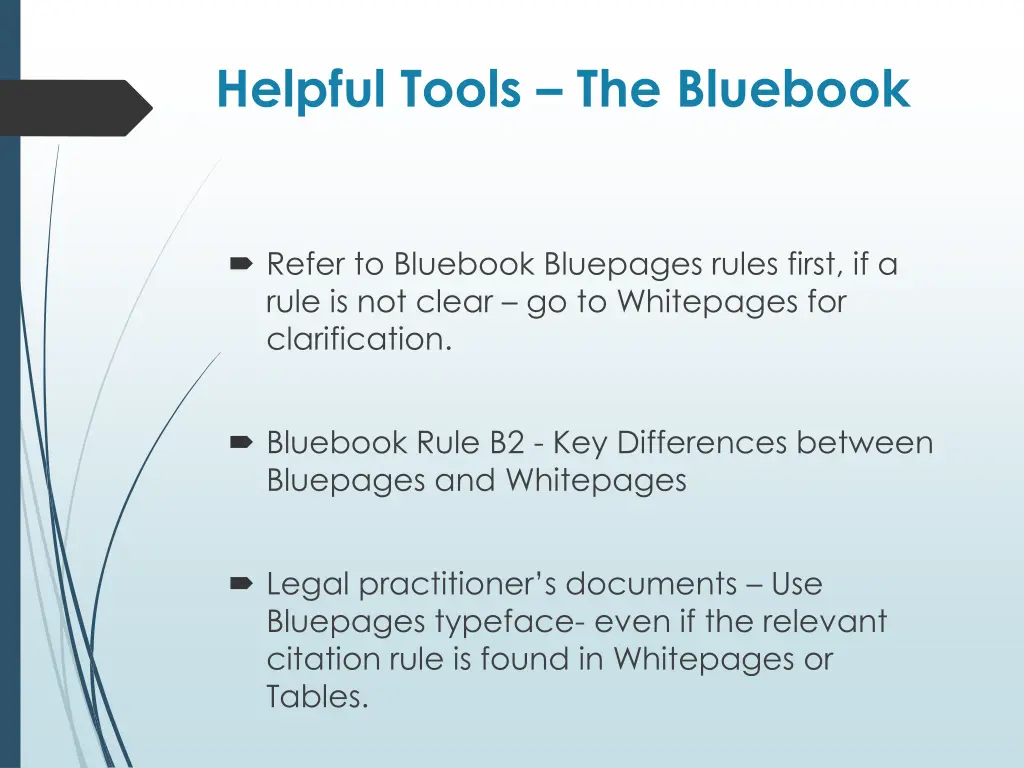 helpful tools the bluebook