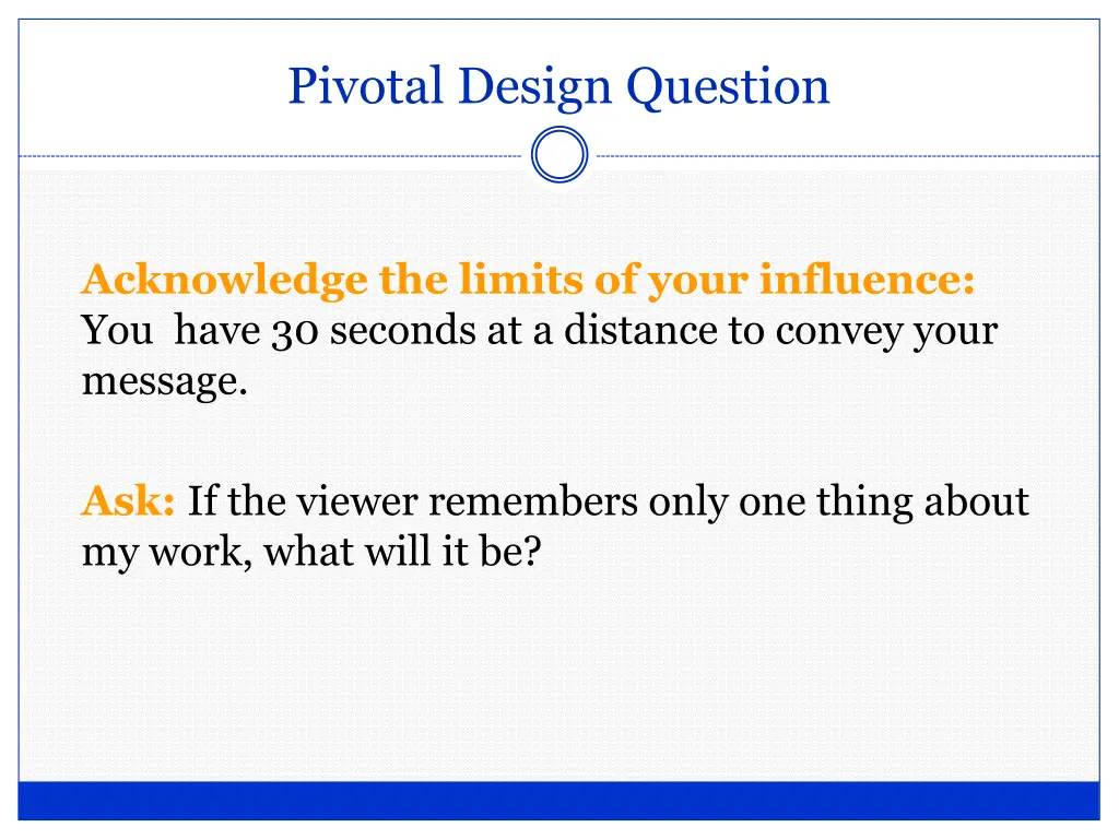 pivotal design question