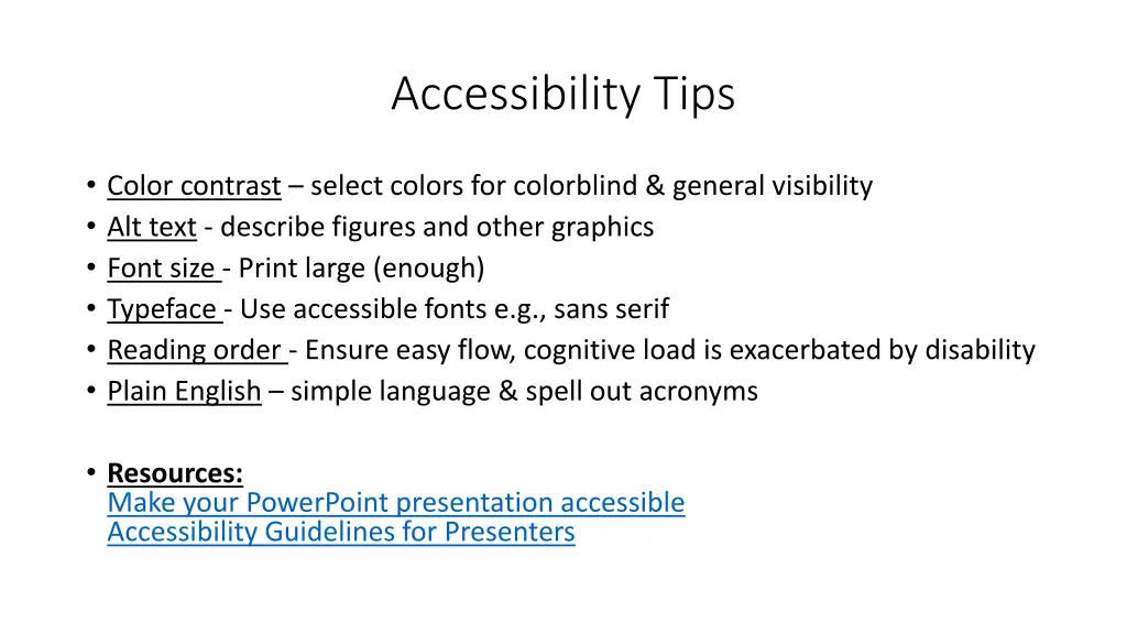 accessibility tips