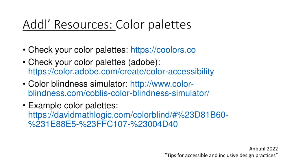 addl resources color palettes