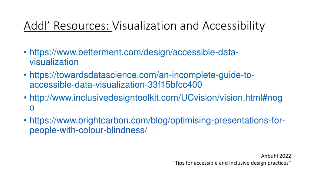 addl resources visualization and accessibility