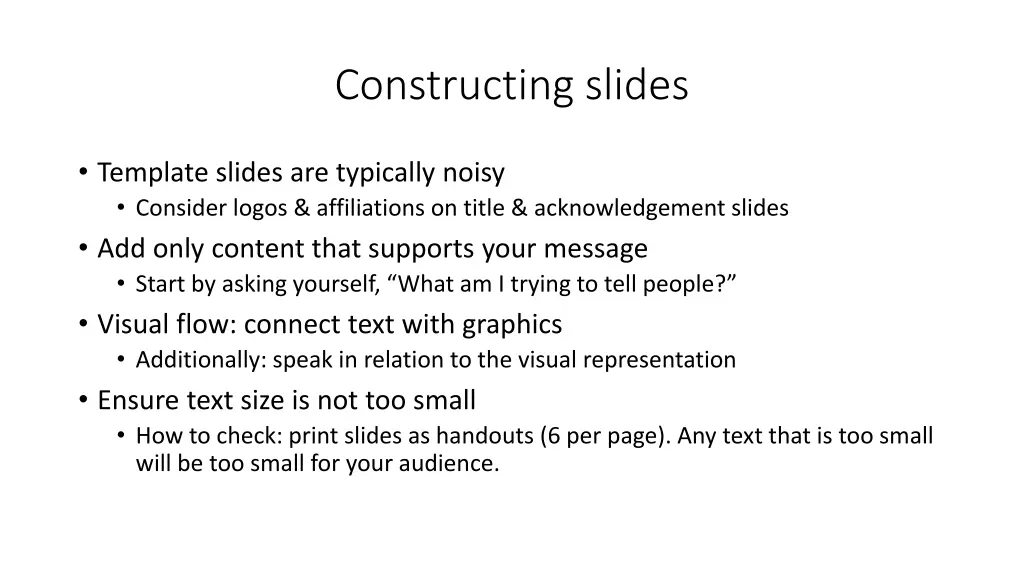 constructing slides