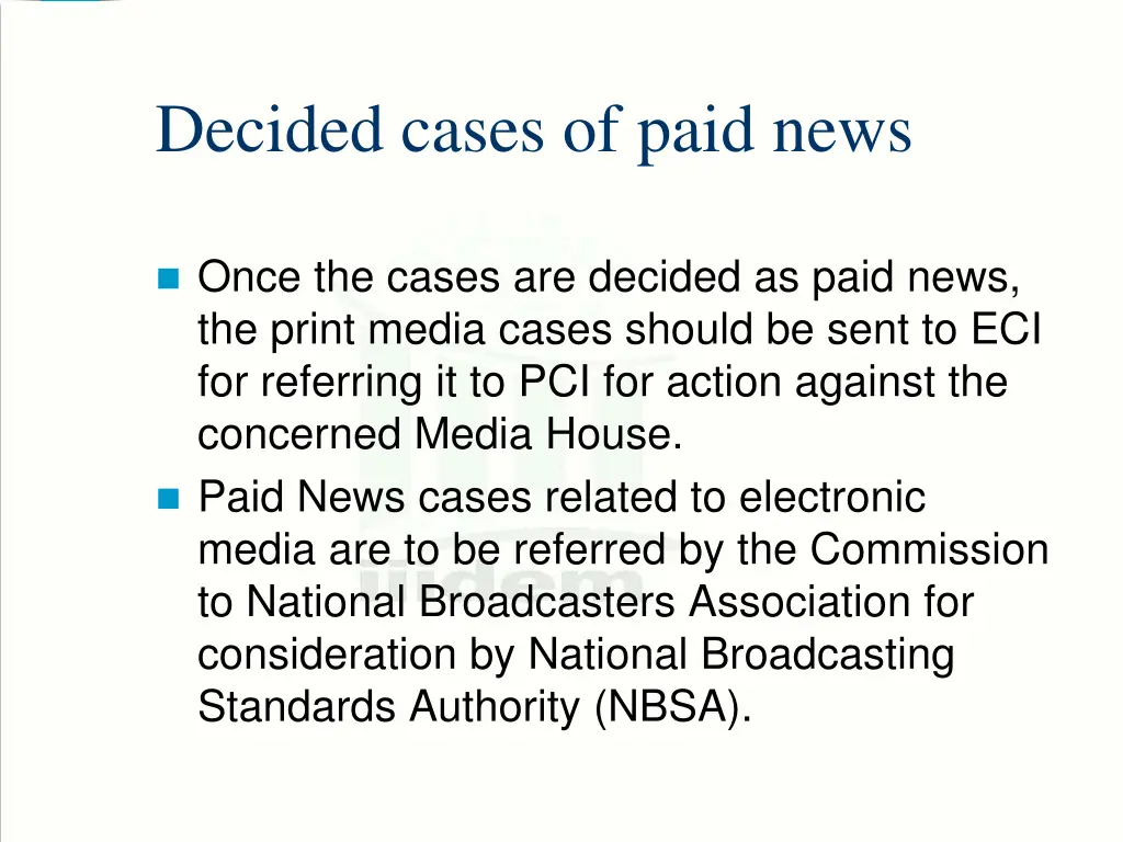 decided cases of paid news