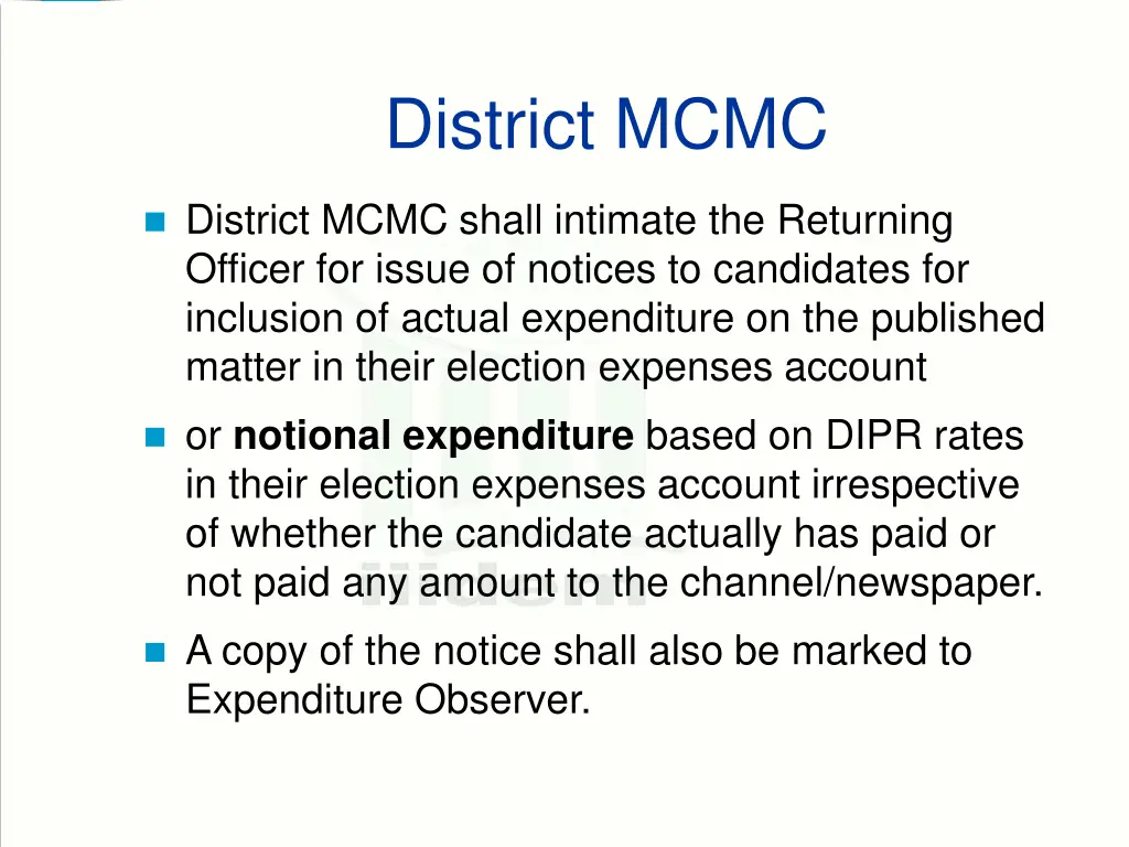 district mcmc