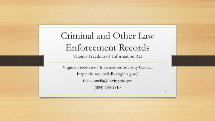 criminal and other law enforcement records