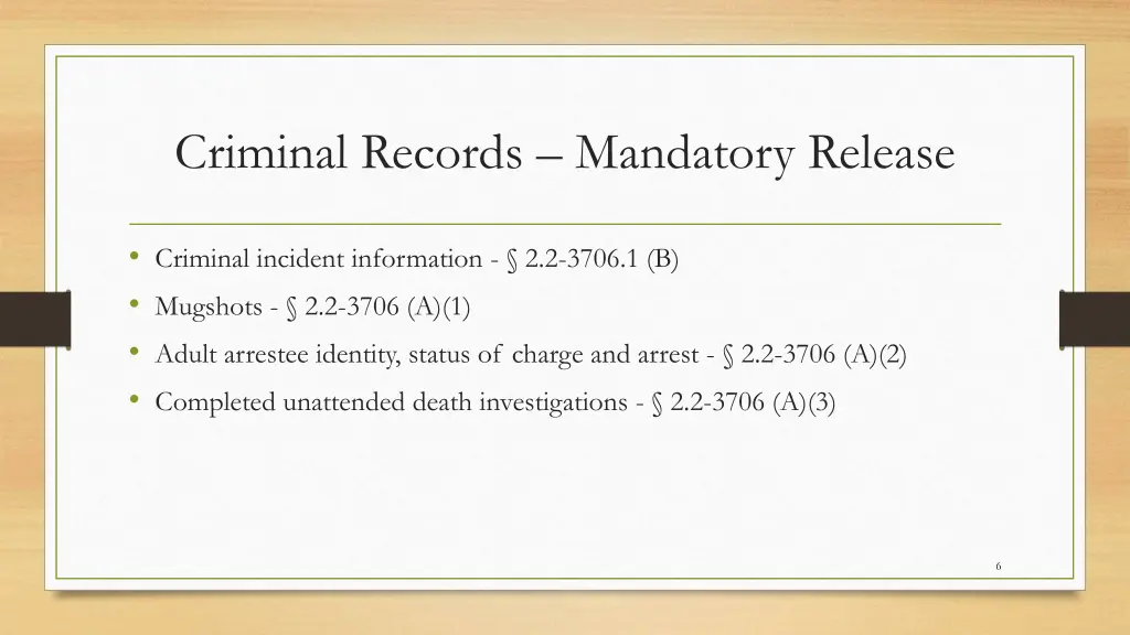 criminal records mandatory release