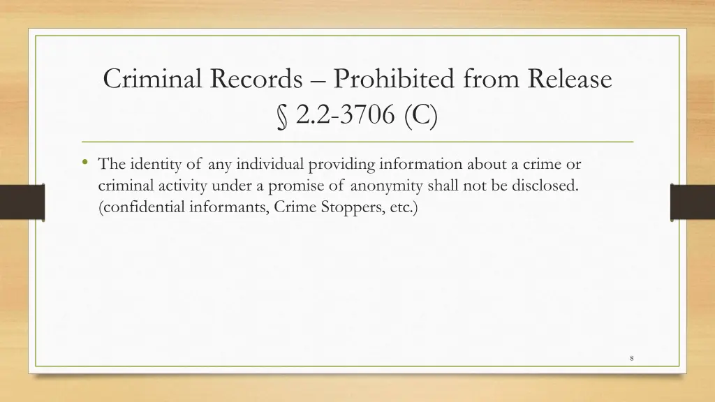 criminal records prohibited from release 2 2 3706