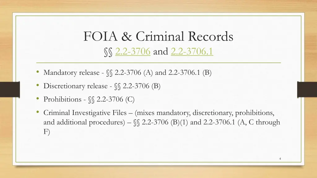 foia criminal records 2 2 3706 and 2 2 3706 1