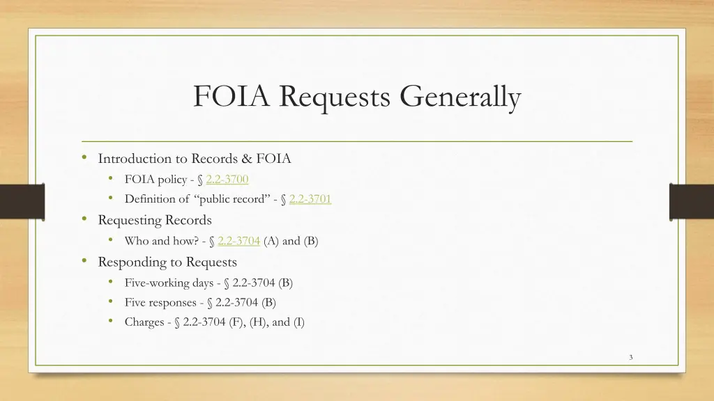 foia requests generally