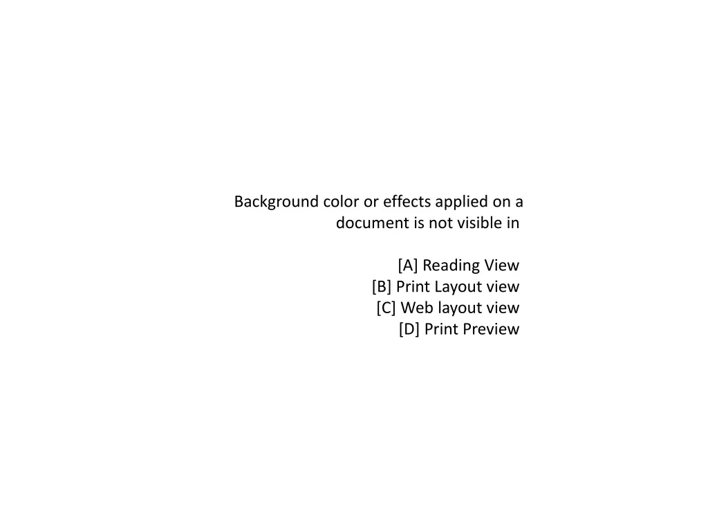 background color or effects applied on a document