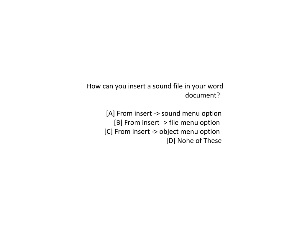 how can you insert a sound file in your word