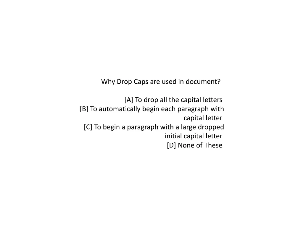 why drop caps are used in document