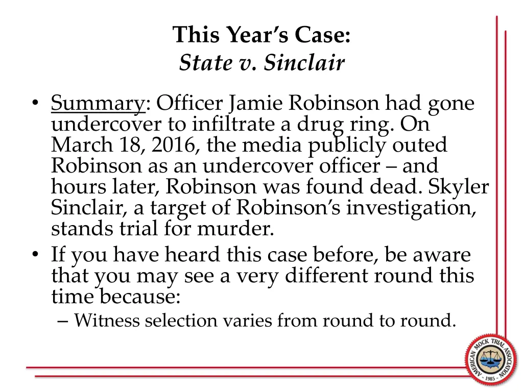 this year s case state v sinclair