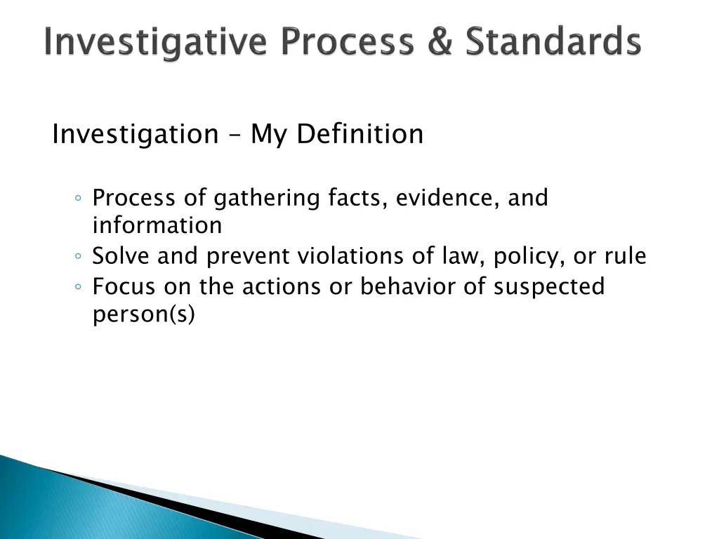 investigation my definition