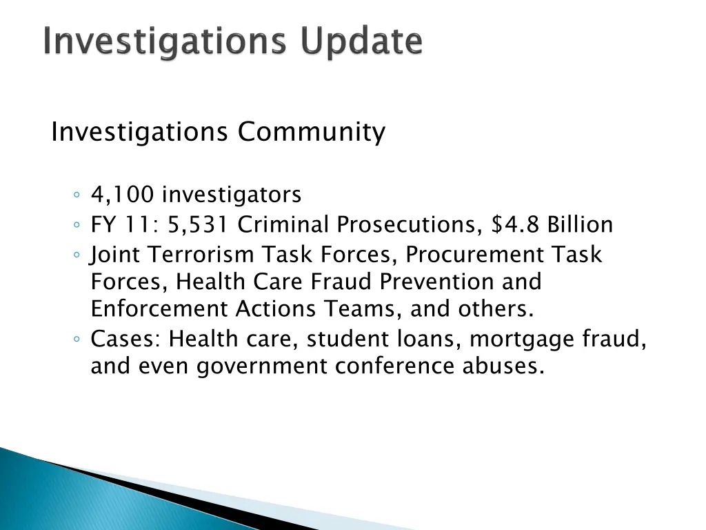 investigations community