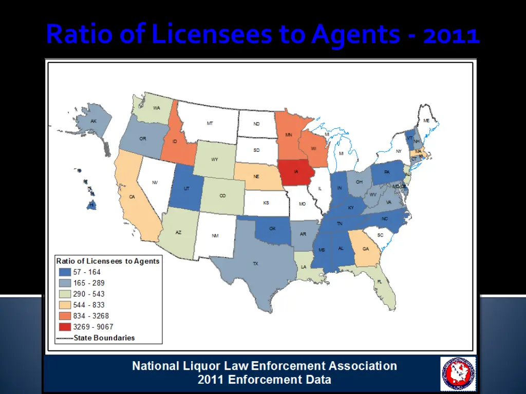 ratio of licensees to agents 2011