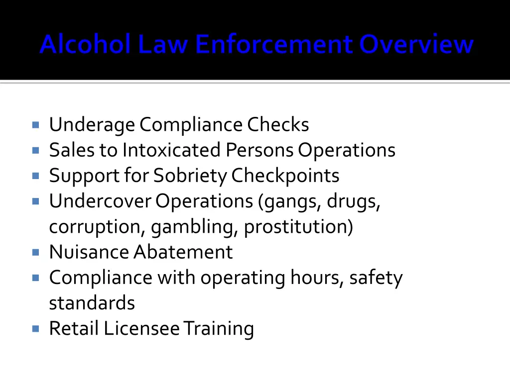 underage compliance checks sales to intoxicated