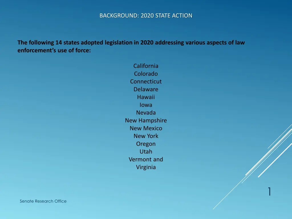 background 2020 state action