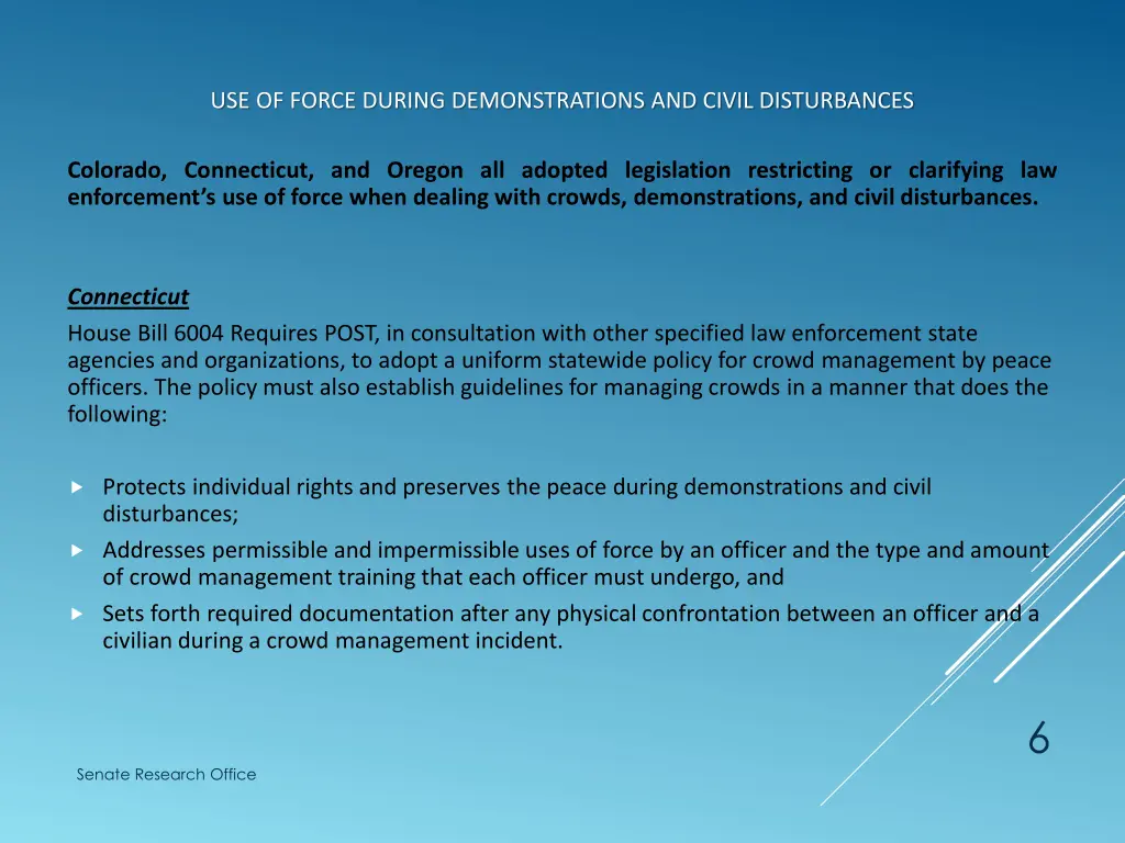 use of force during demonstrations and civil