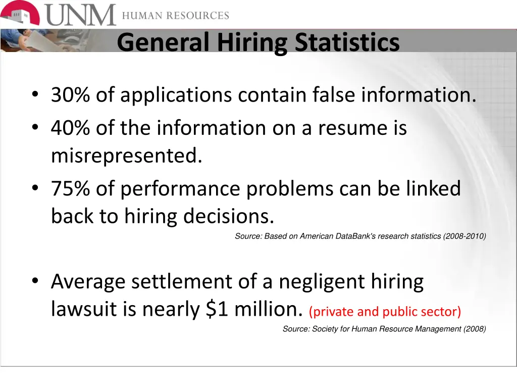 general hiring statistics