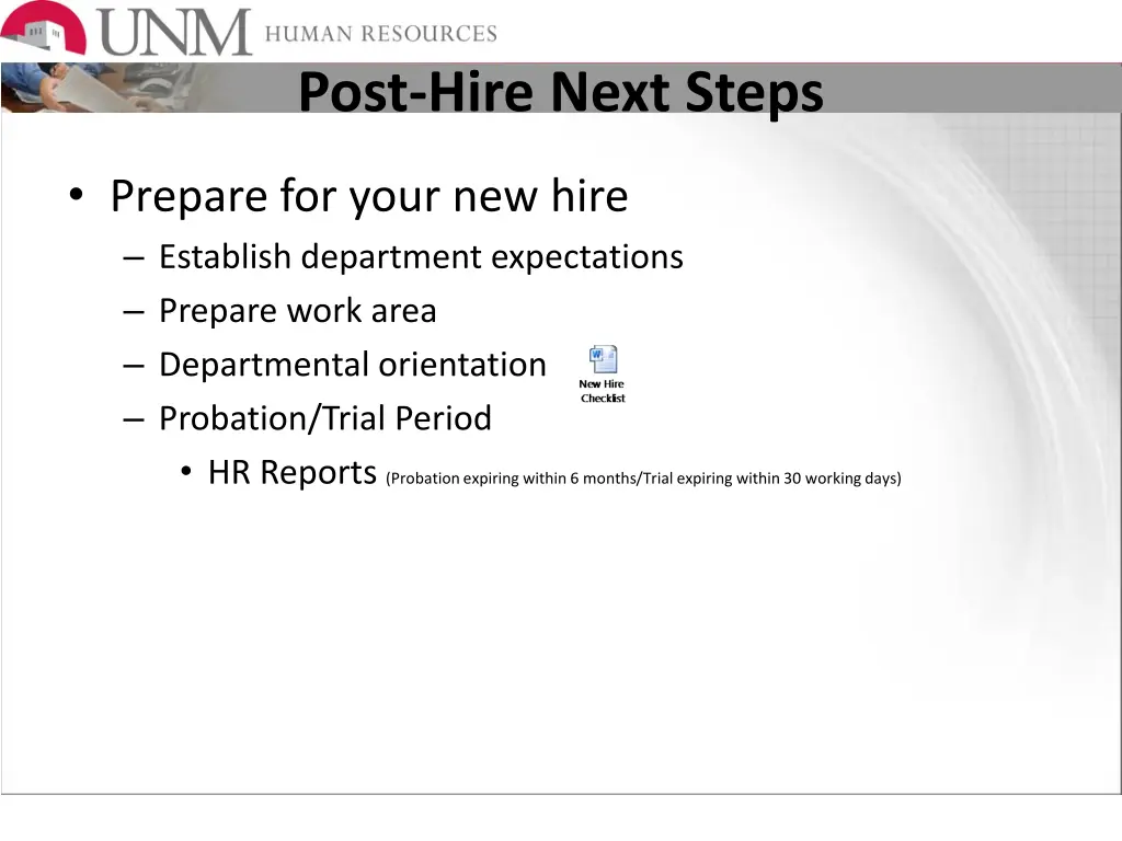 post hire next steps