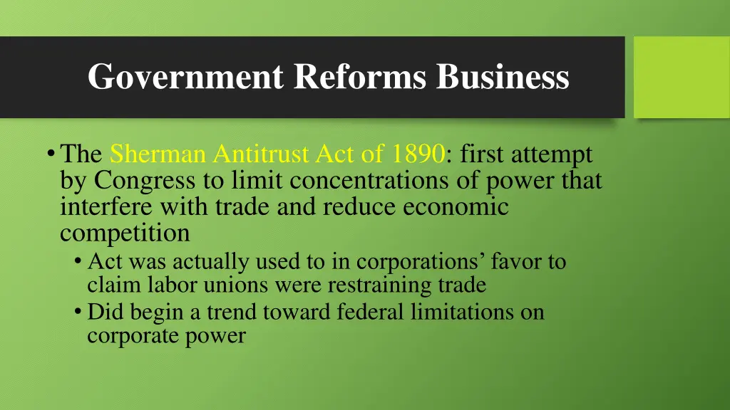 government reforms business