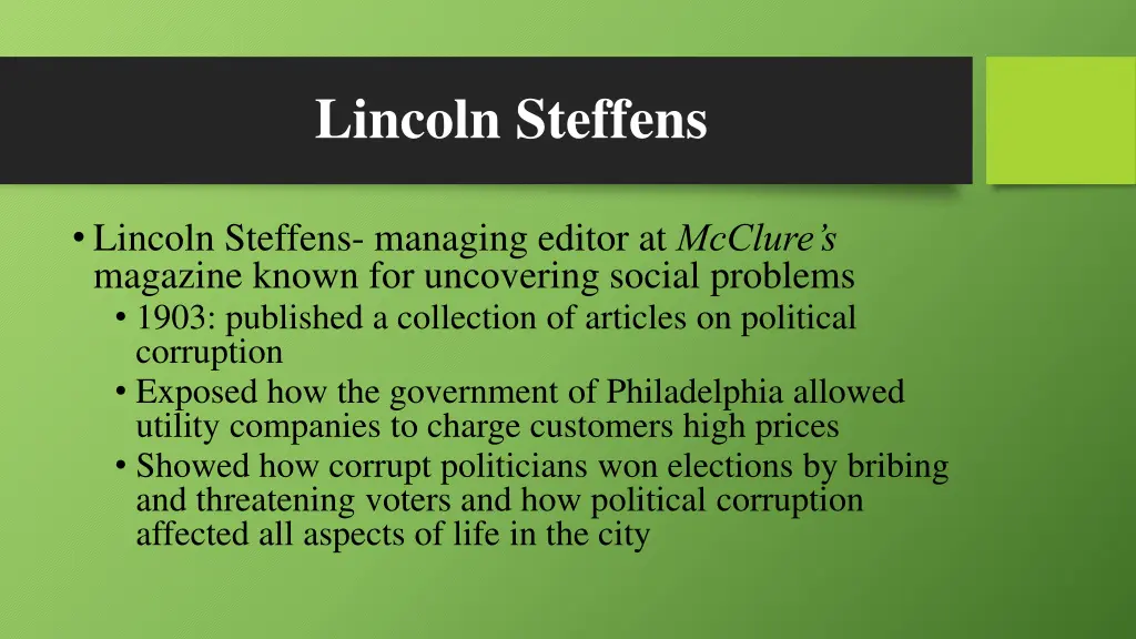 lincoln steffens