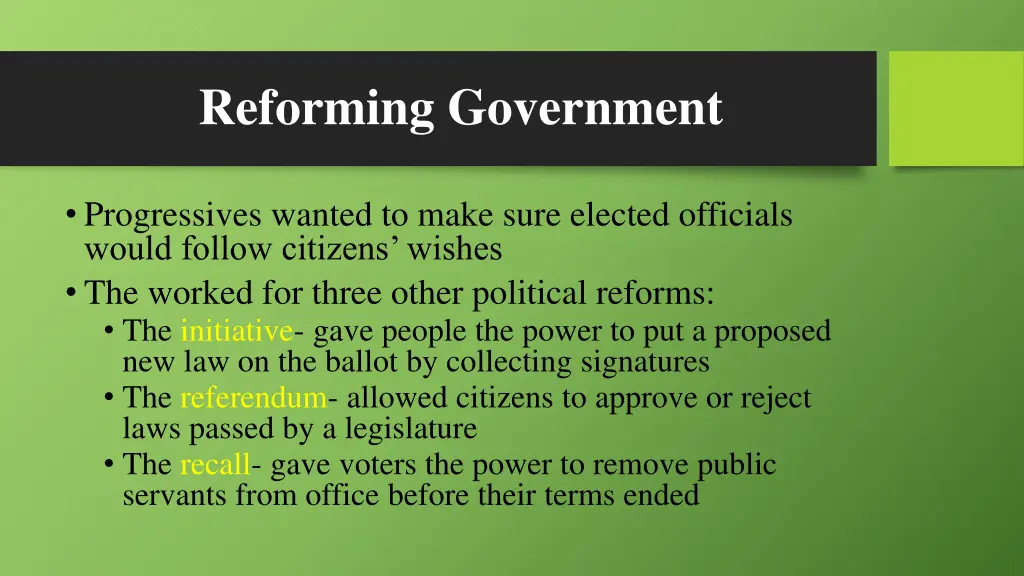 reforming government 1