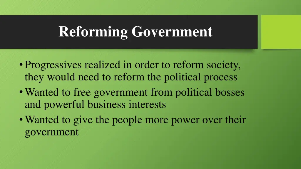 reforming government