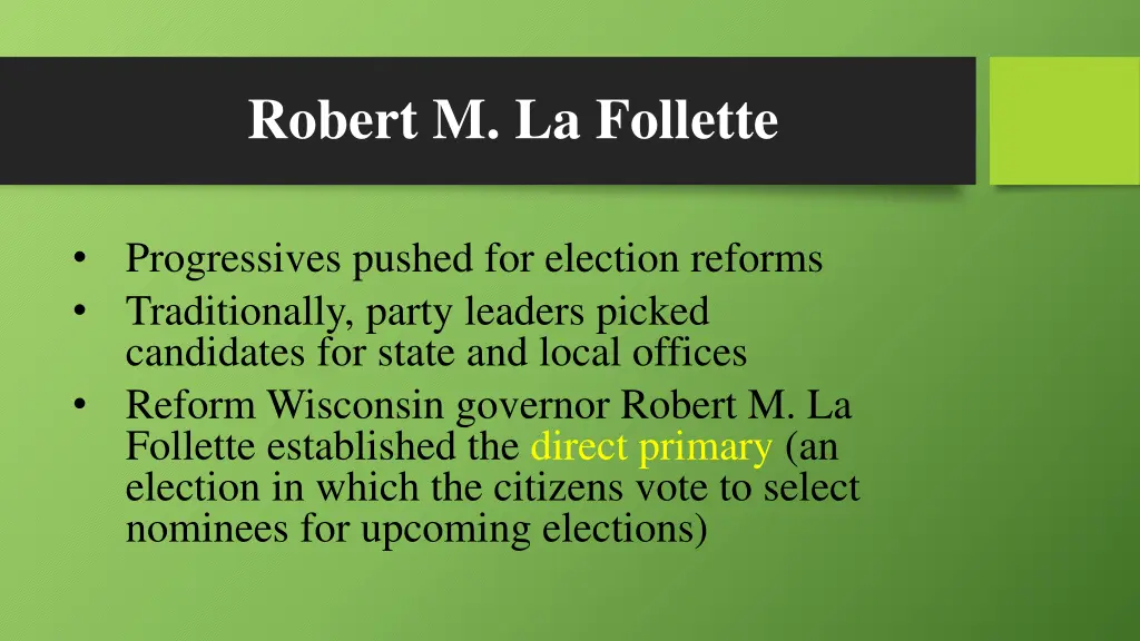 robert m la follette