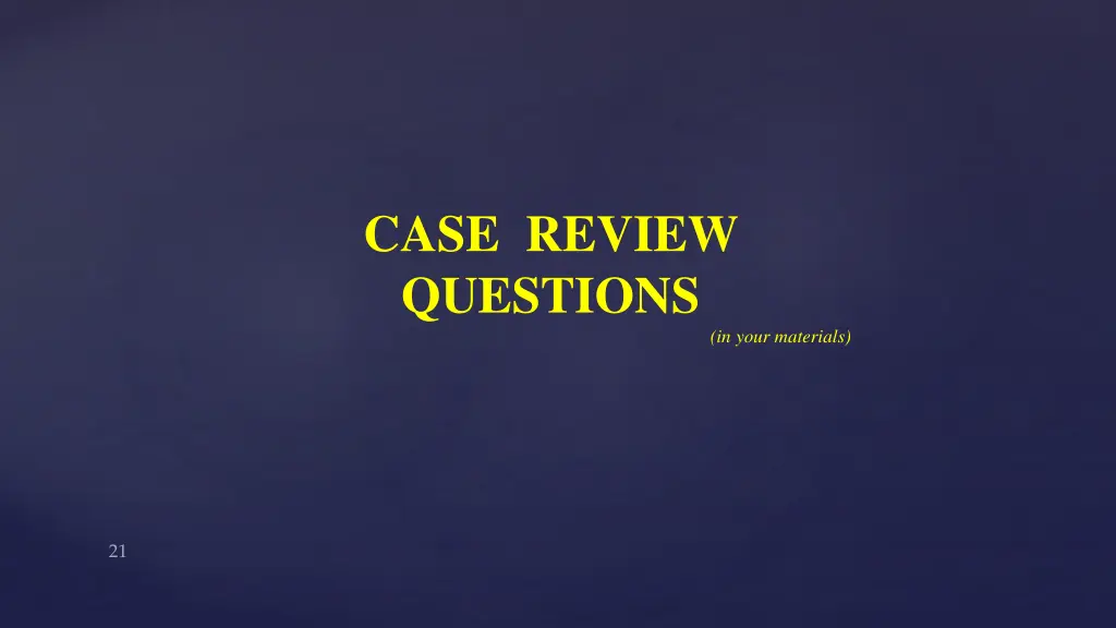 case review questions