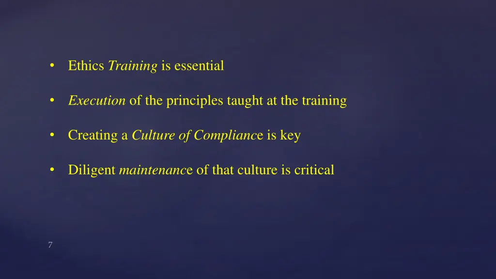 ethics training is essential