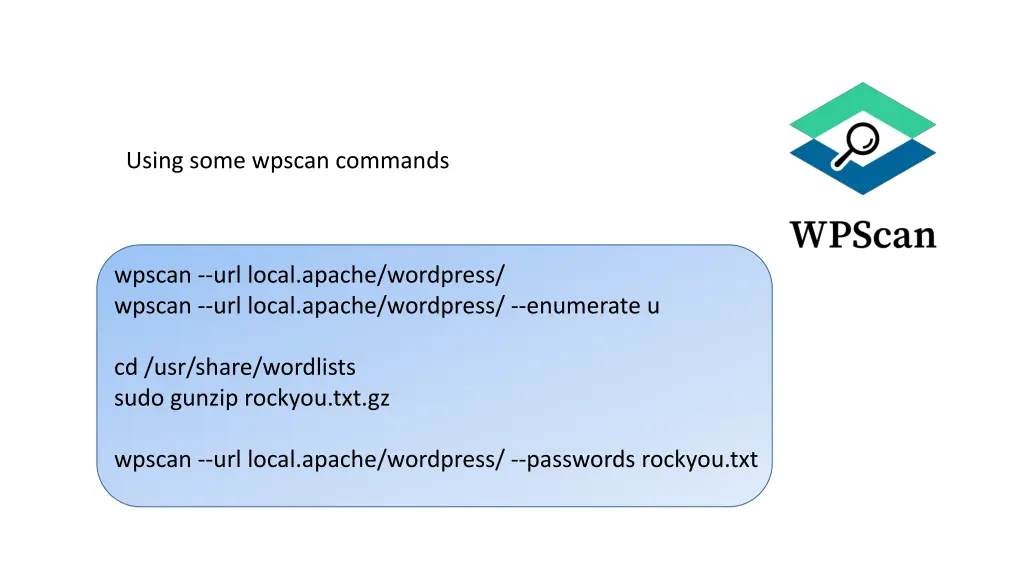 using some wpscan commands