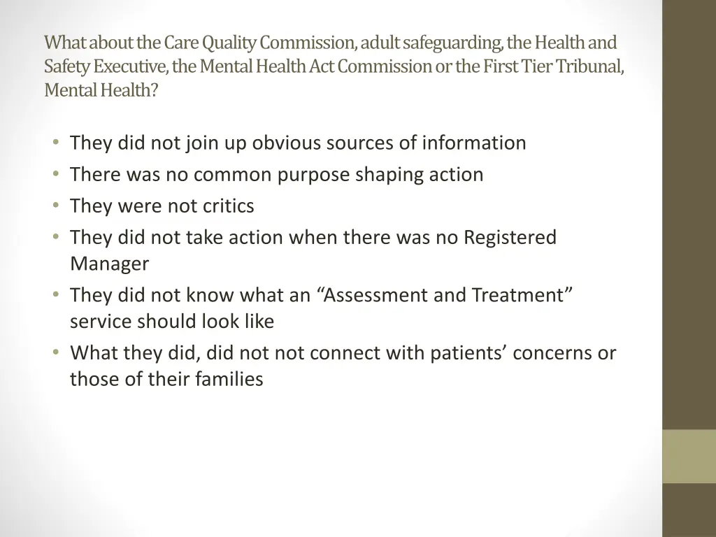 what about the care quality commission adult