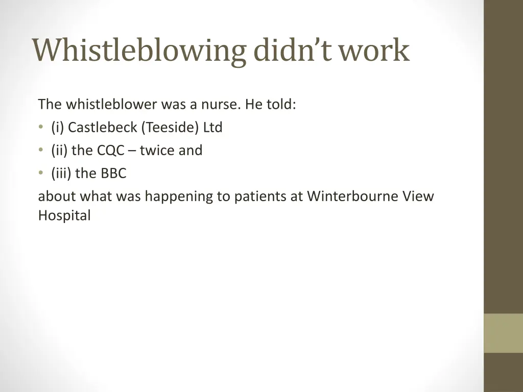 whistleblowing didn t work