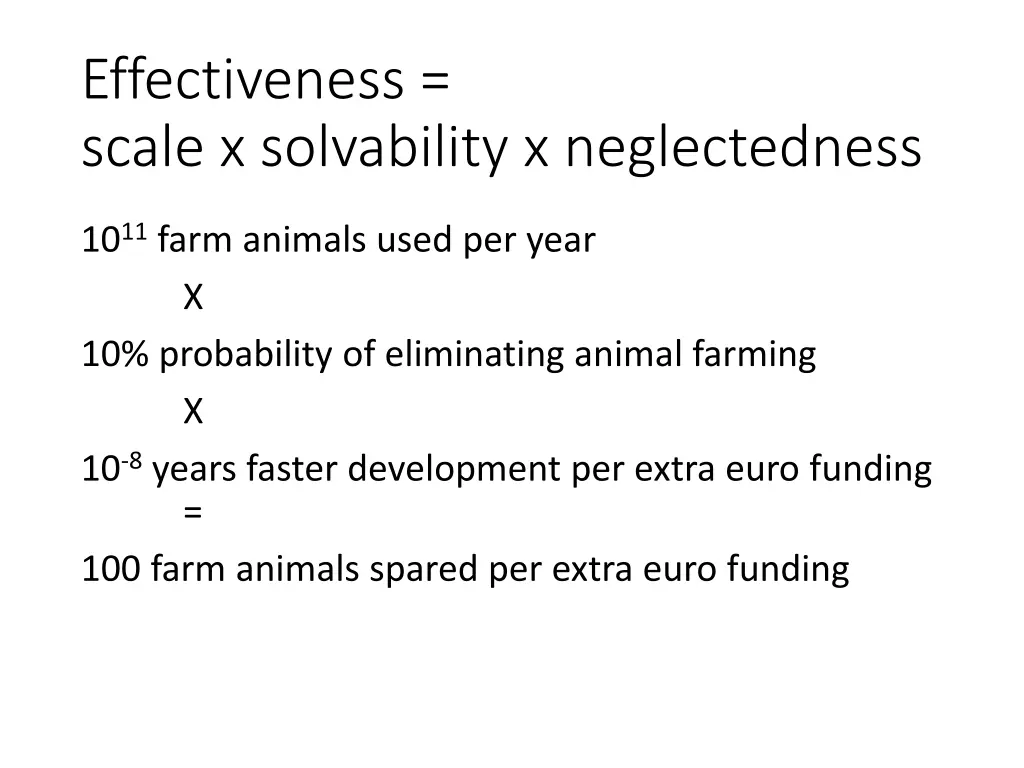 effectiveness scale x solvability x neglectedness