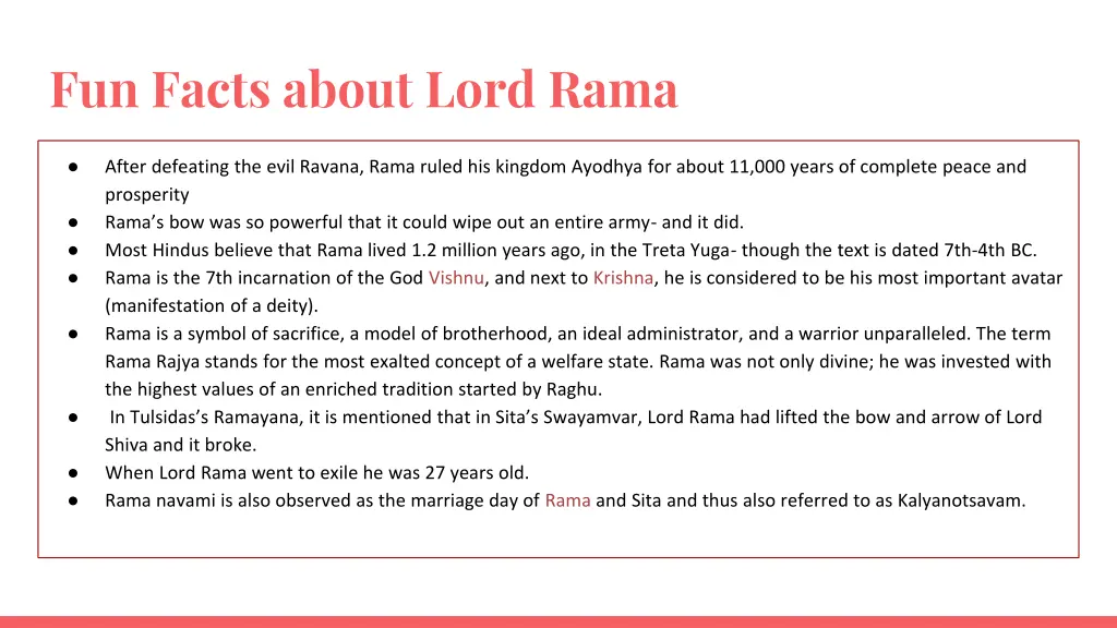 fun facts about lord rama