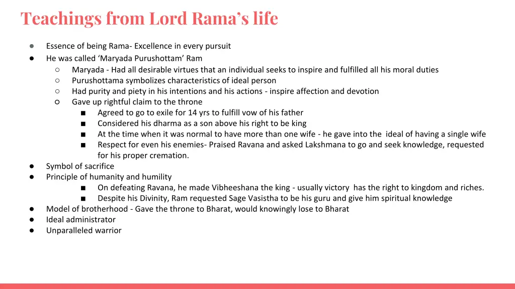 teachings from lord rama s life