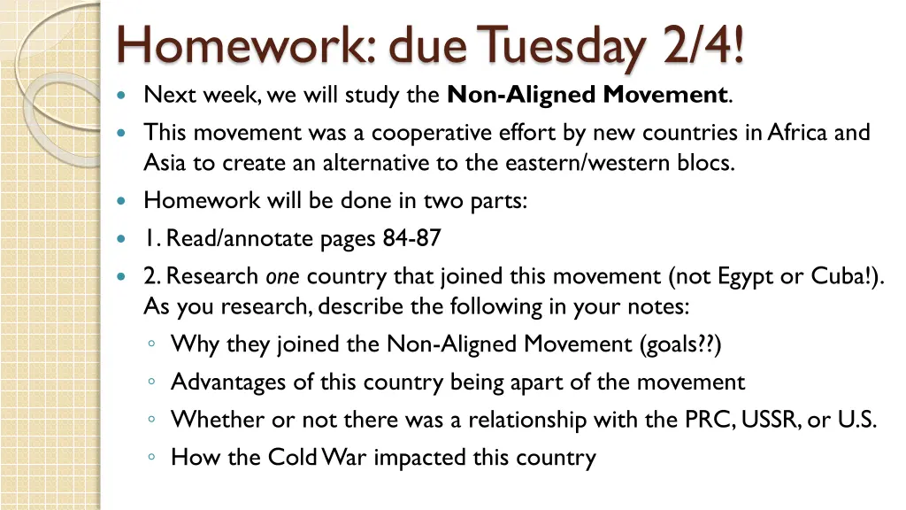 homework due tuesday 2 4 next week we will study 1