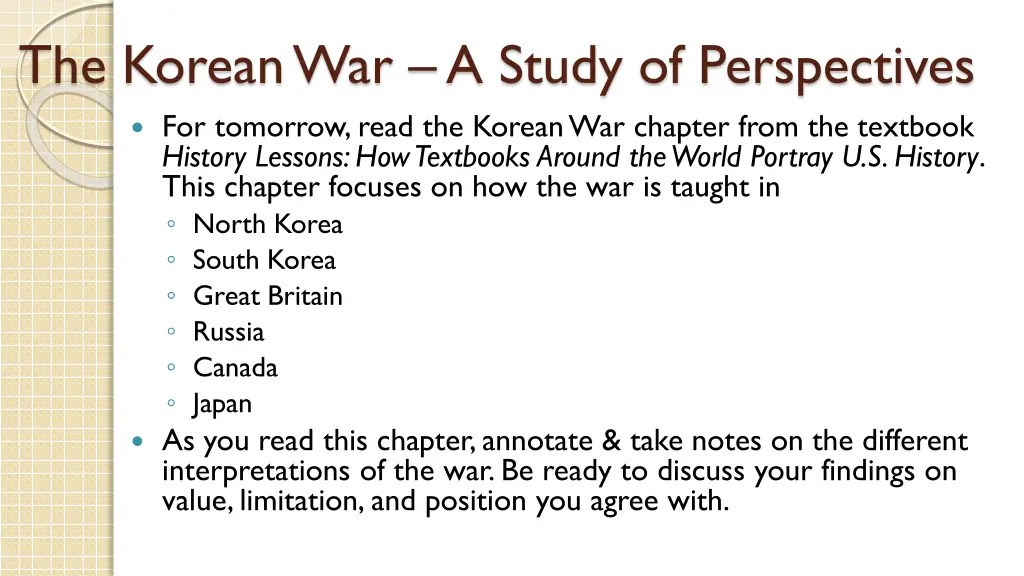 the korean war a study of perspectives