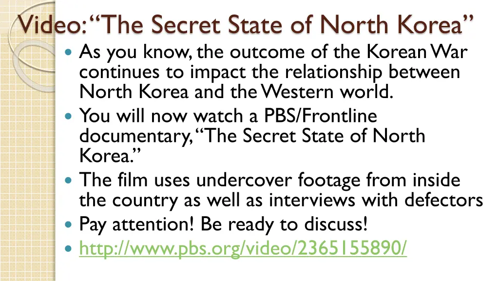 video the secret state of north korea as you know