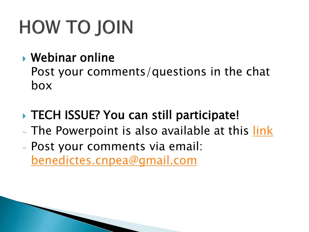 webinar online post your comments questions