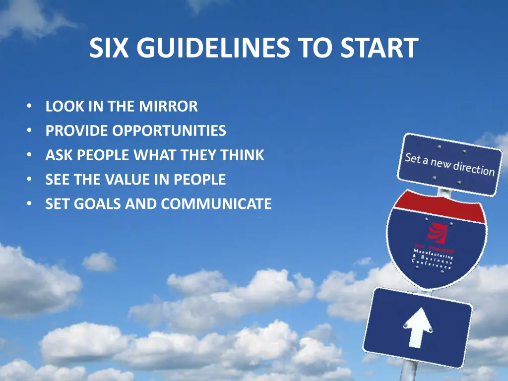 six guidelines to start