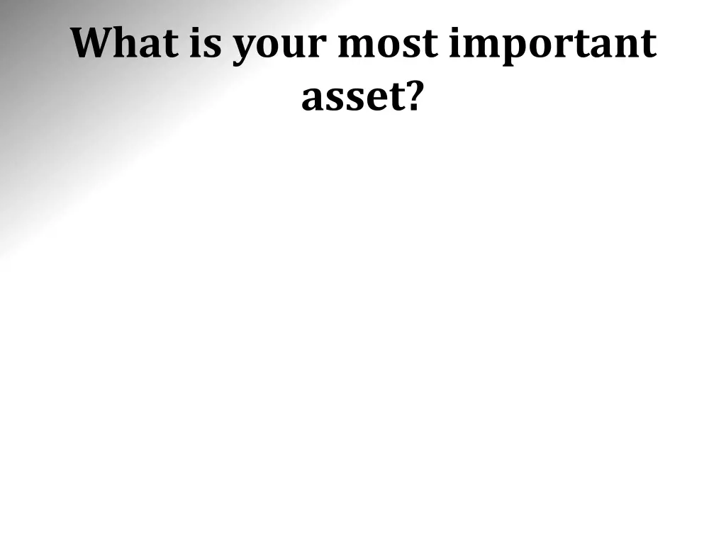 what is your most important asset