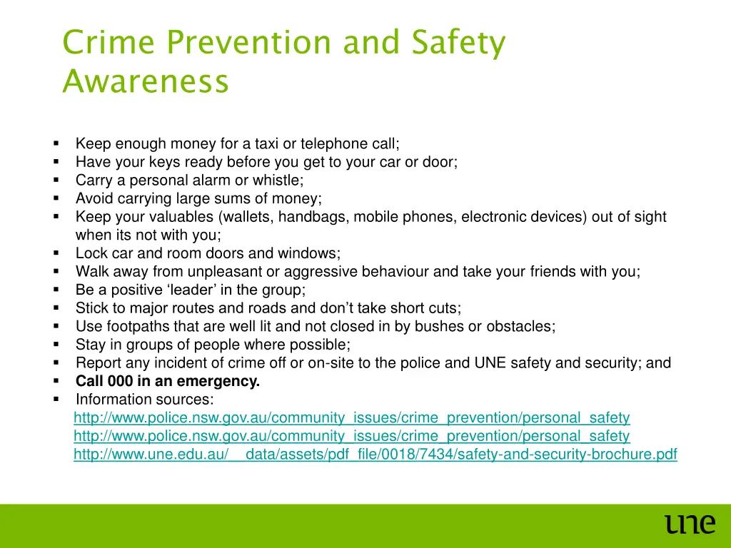 crime prevention and safety awareness