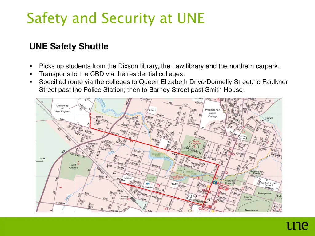 safety and security at une 1