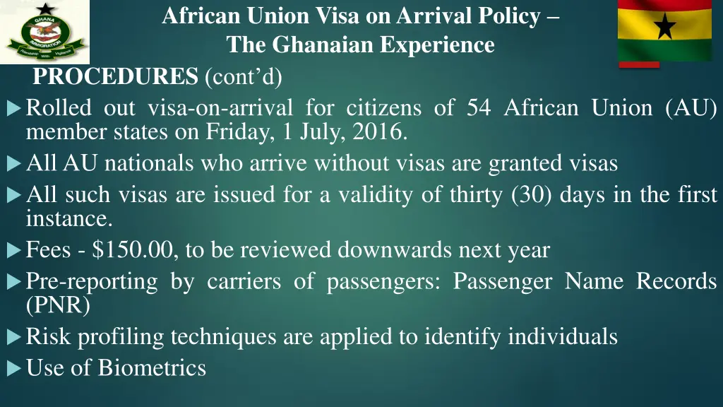 african union visa on arrival policy the ghanaian 7