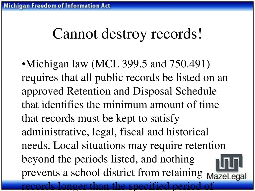 cannot destroy records