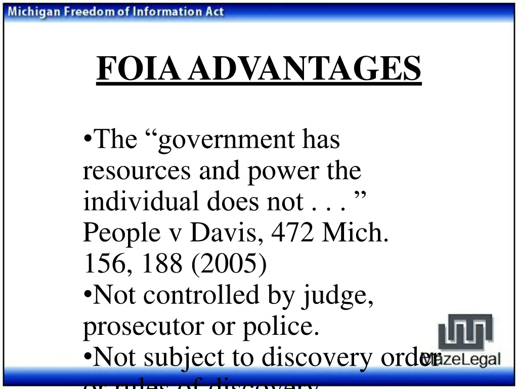 foia advantages